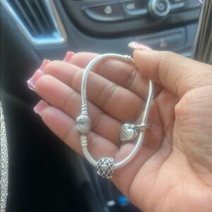 Elegant Silver Bracelet with Heart Charm